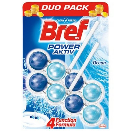 Bref Power Aktiv Ocean 2x50g Kuličky | Čistící, dezinf.prostř., dezodoranty - Přípravky na WC - Závěsy na WC a pissoárové kostky